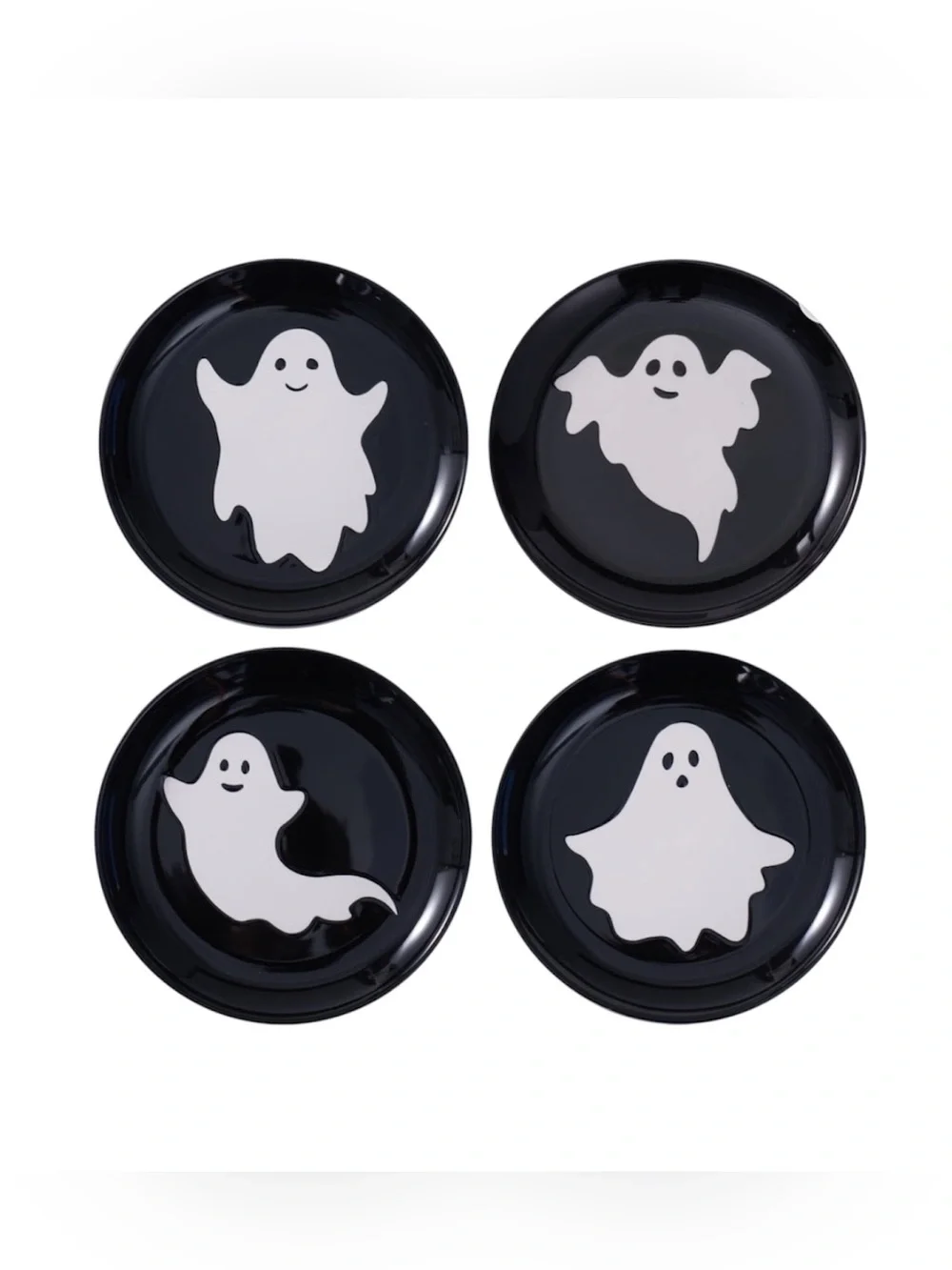 Halloween 4pk Ceramic Ghost Appetizer Plates